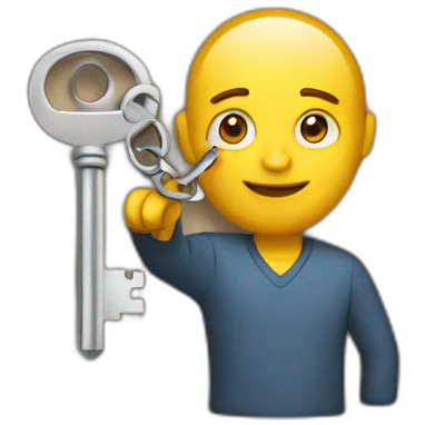 man holding a key on their new home emoji