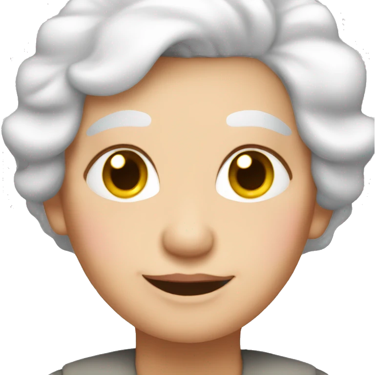 old lady with light pink hair emoji