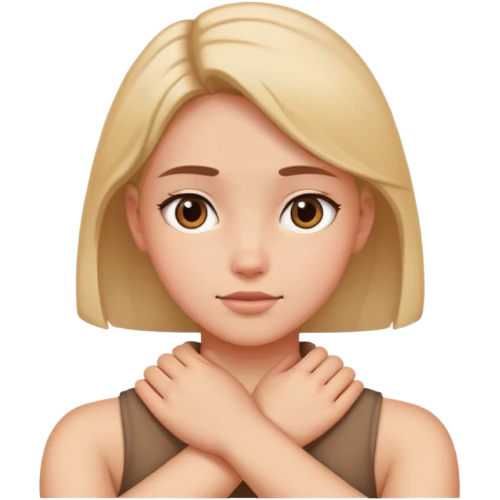 Arms crossing around neck girl  emoji