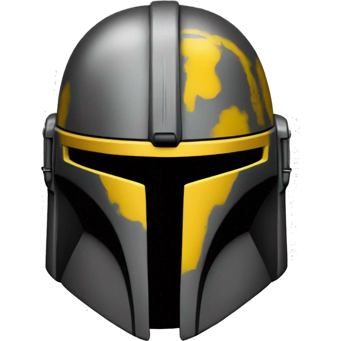 Mandalorian helmet black and yellow with antenna emoji