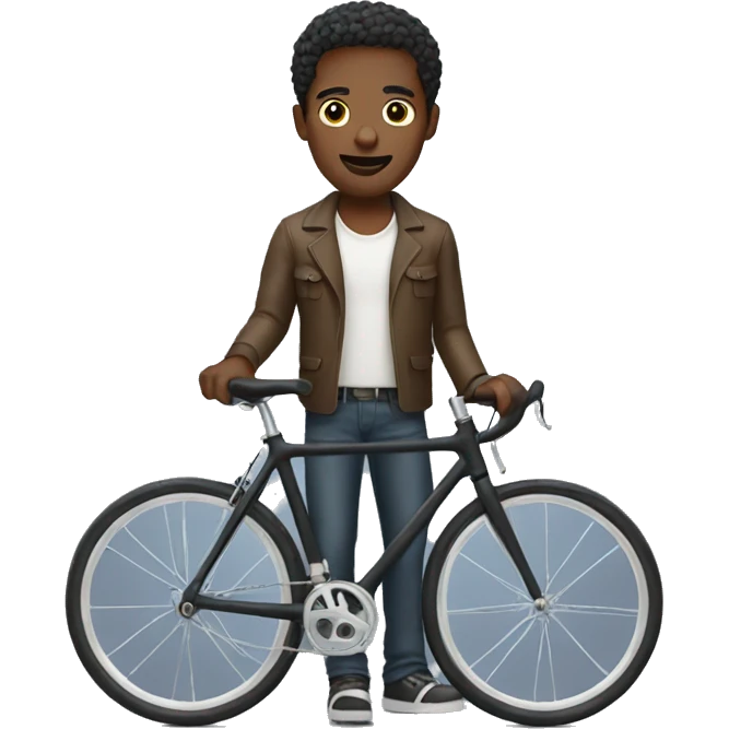 Black man with bike  emoji