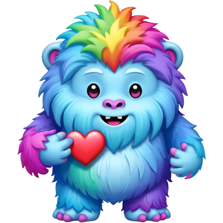 rainbow yeti heart hands emoji
