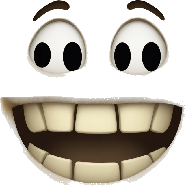 hollow face with smiling teeth emoji