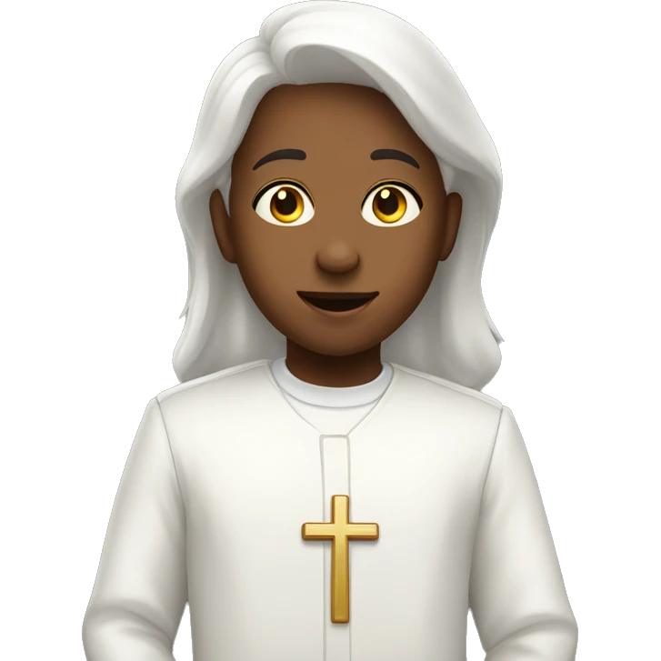 kids in white church clothes singing emoji