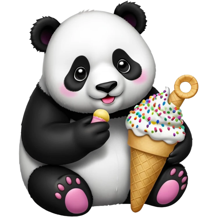 Panda eating ice cream emoji