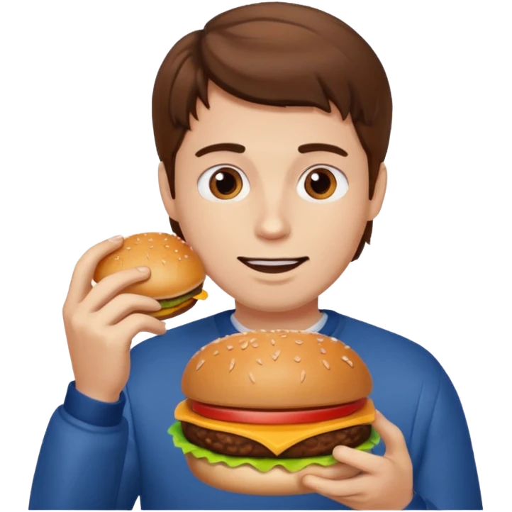 Gros avec un hamburger emoji