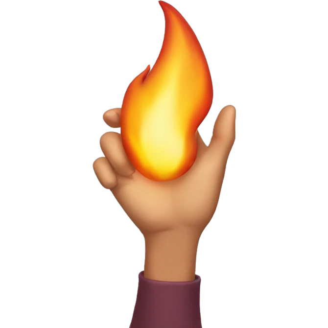 female hand wielding flame emoji
