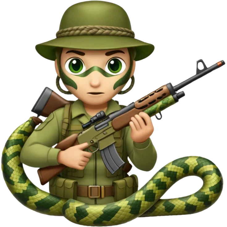A snake sniper emoji
