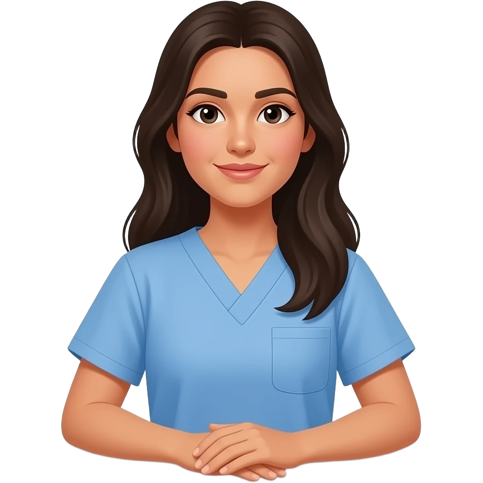 Young long hair Hispanic radiology hands on emoji
