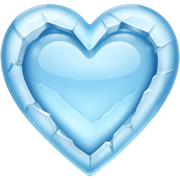 a ice blue heart carved from a glacier emoji
