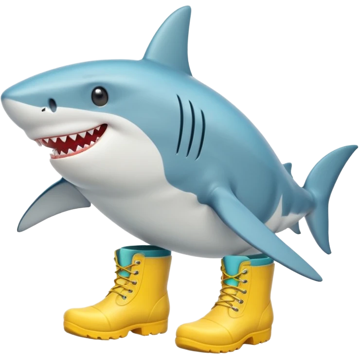 shark wearing yellow boots emoji