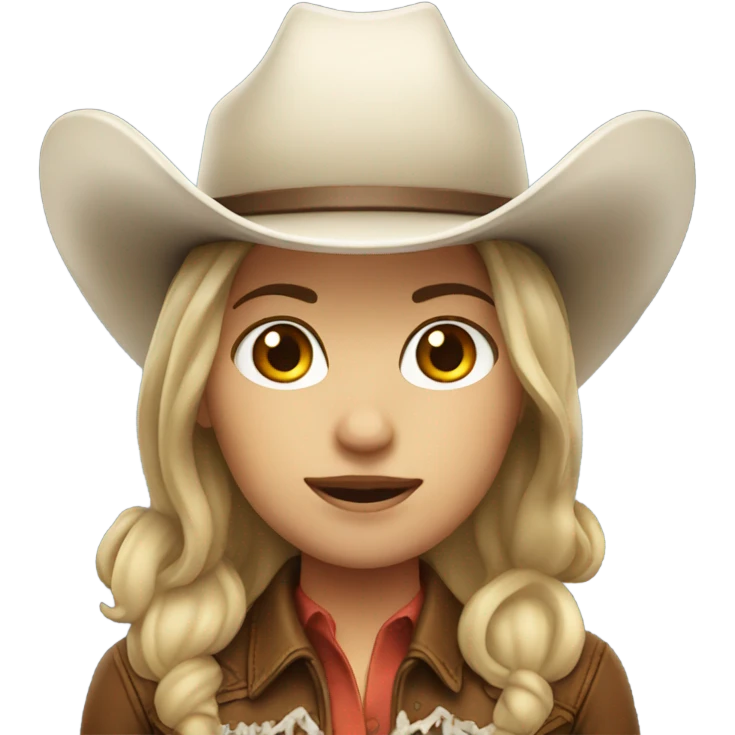 white cowgirl with brown hair emoji