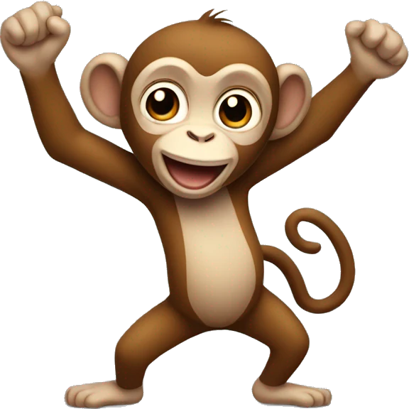 A cute monkey dancing emoji