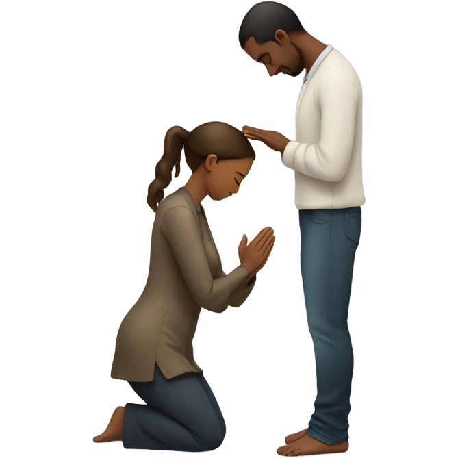 Woman standing man praying  emoji
