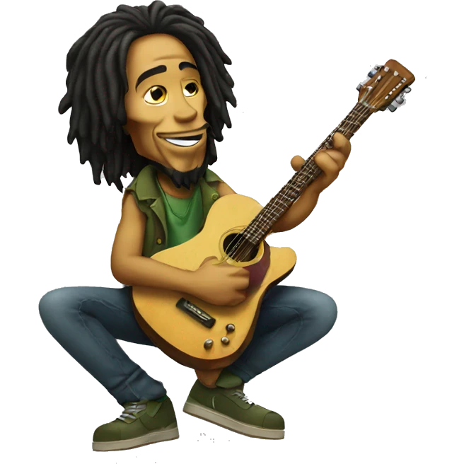Bob marley with guitar emoji