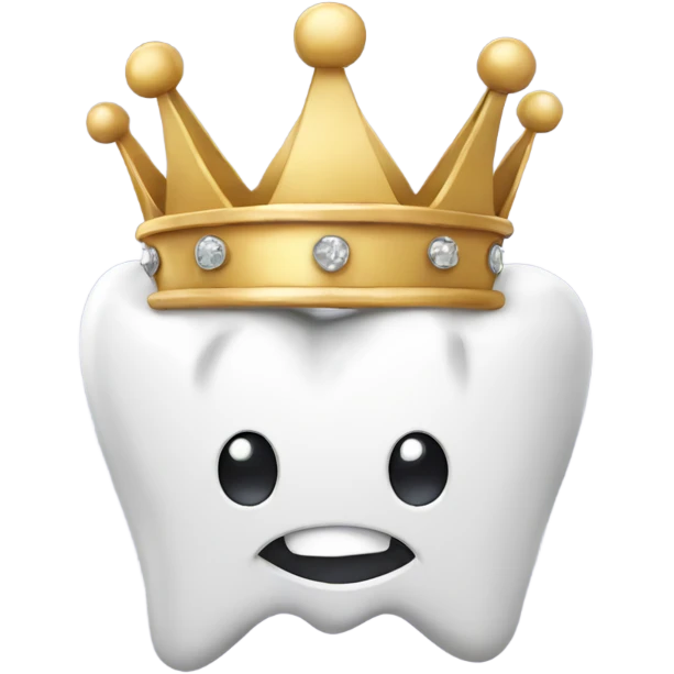 Teeth with a crown emoji