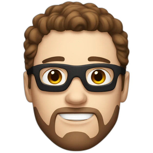 Superhero guy, white skin, brown hair emoji