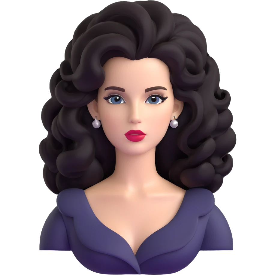 Lana Del Rey with big hair and signature style emoji