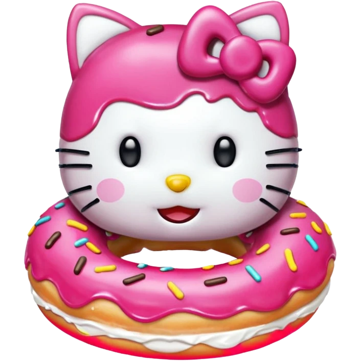 hello kitty eating a donut emoji