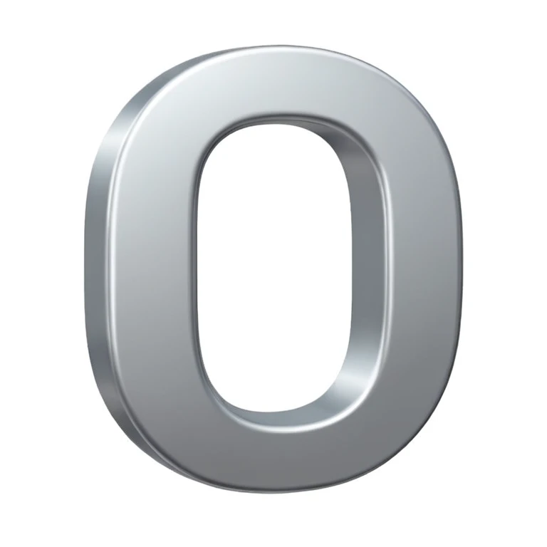 3D text symbol '0%' on pure white background emoji