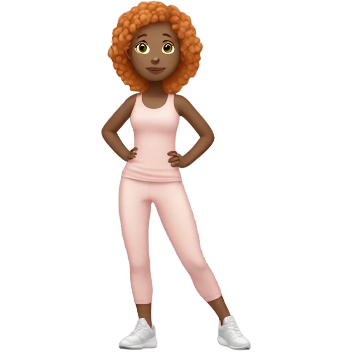 Ginger yoga girl fair skin light pink clothes  emoji