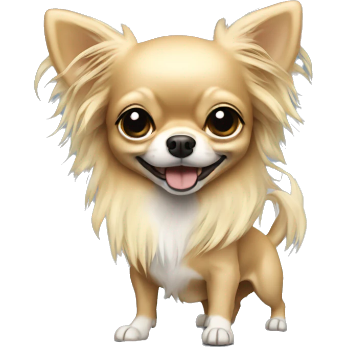 dancing blond long haired chihuahua emoji