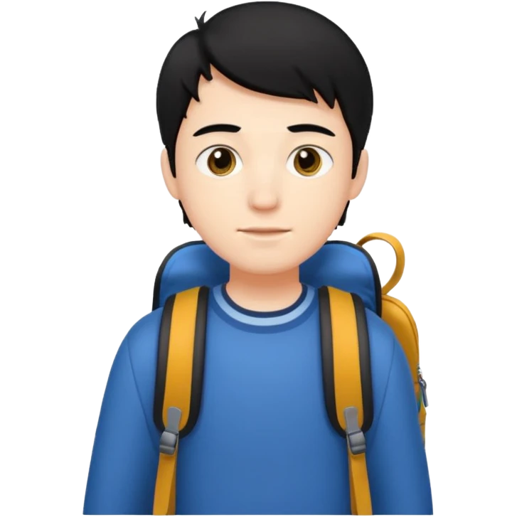 CHICO ESTUDIANTE CON CABELLO NEGRO emoji