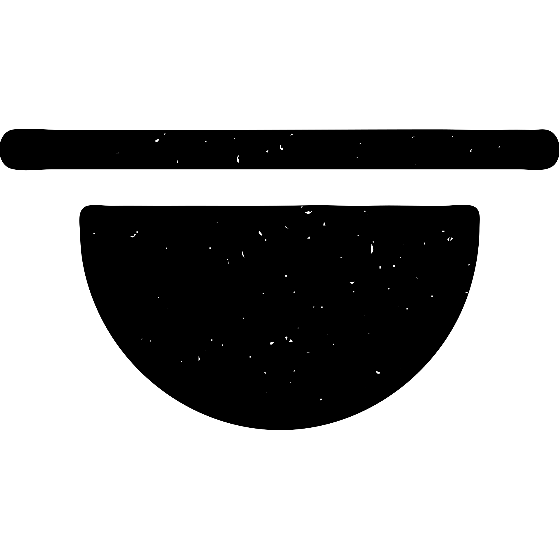 half-circle or geometric shapes below a line with worn distressed effect emoji