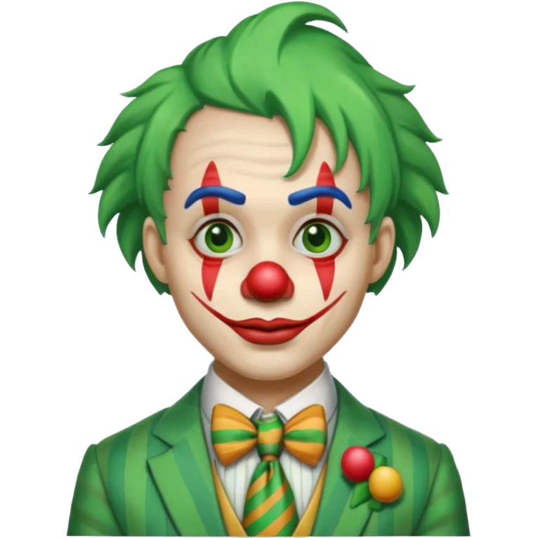 Clown with striped tie, green hair (OWACKX sprunki) emoji