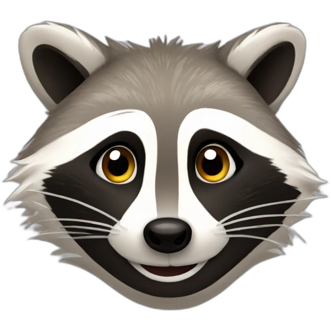 Raccoon winking emoji