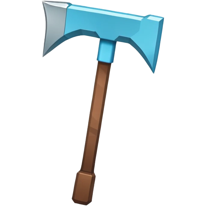 Minecraft diamond pickaxe with brown handle emoji
