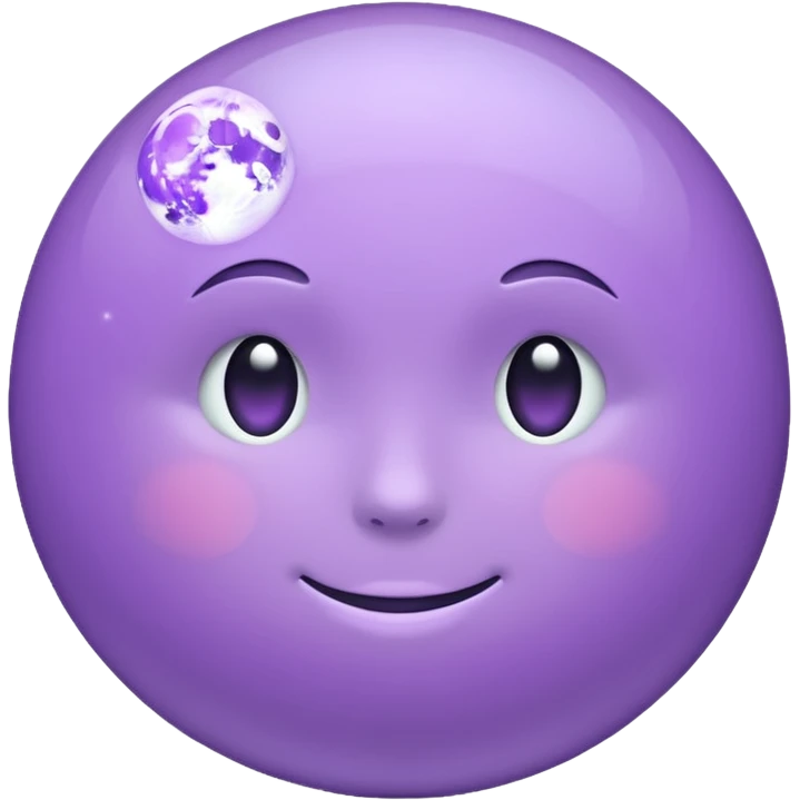 realistic looking lilac moon emoji