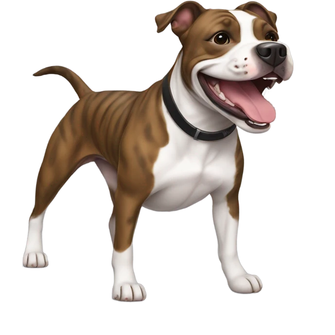 Brindle am-staff terrier smiling emoji