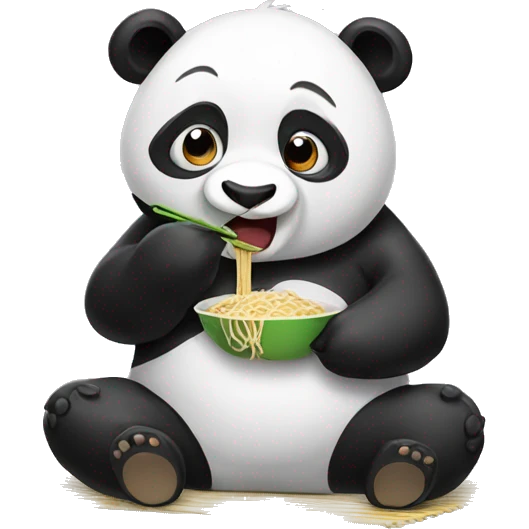 Panda eating noodles emoji