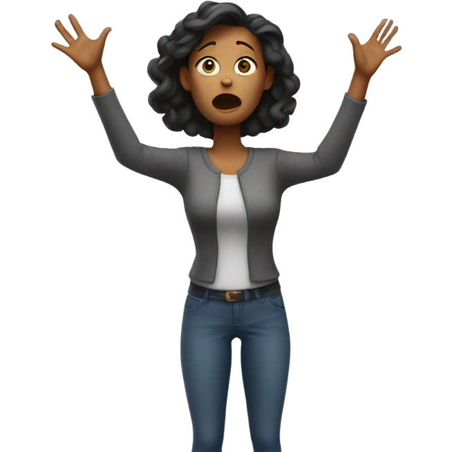 shocked woman hands up full body emoji