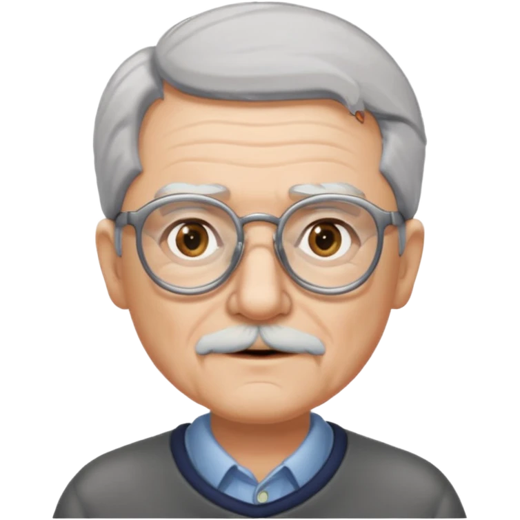 old man white neutral face with eyewear emoji