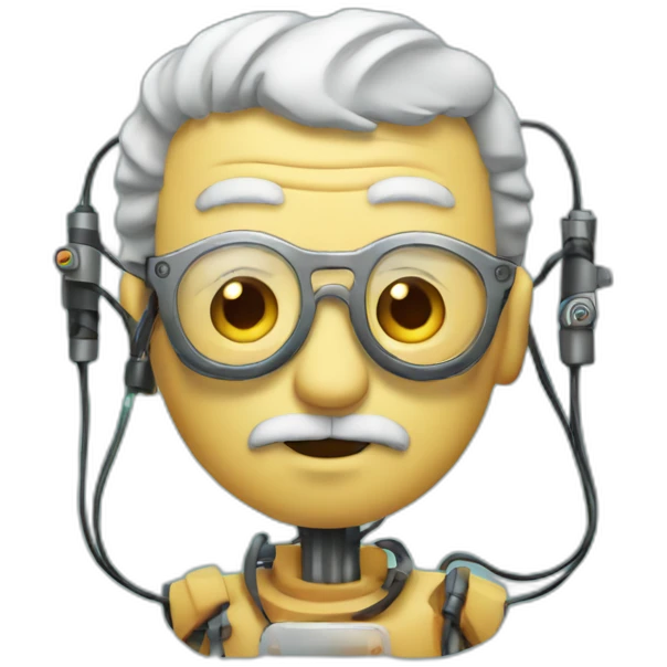 robot grandad with wires emoji