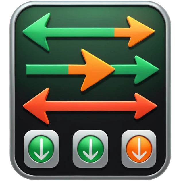 A control system with an arrow that can move between green, orange and red. emoji