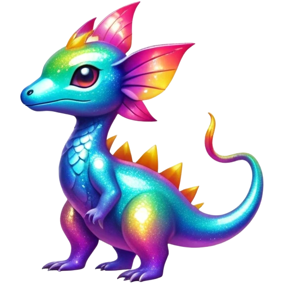 Randomly-colored sparkly exotic Fakémon-creature emoji