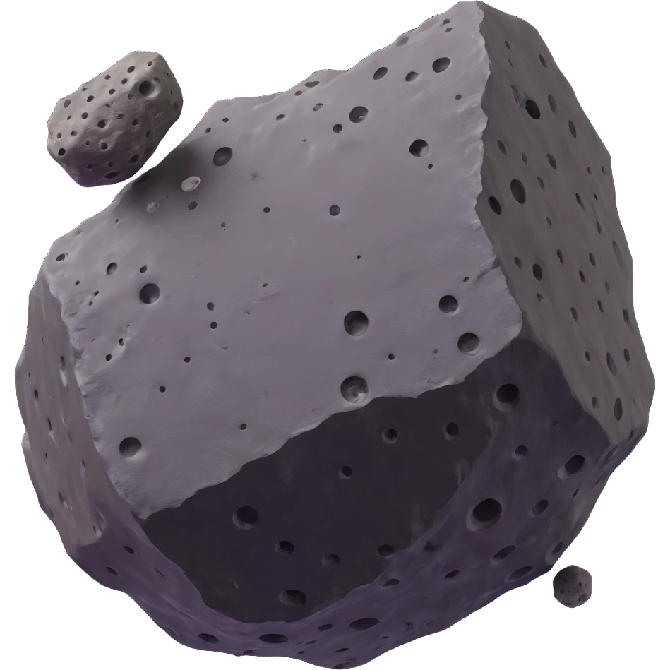 detailed 3D asteroid with craters emoji