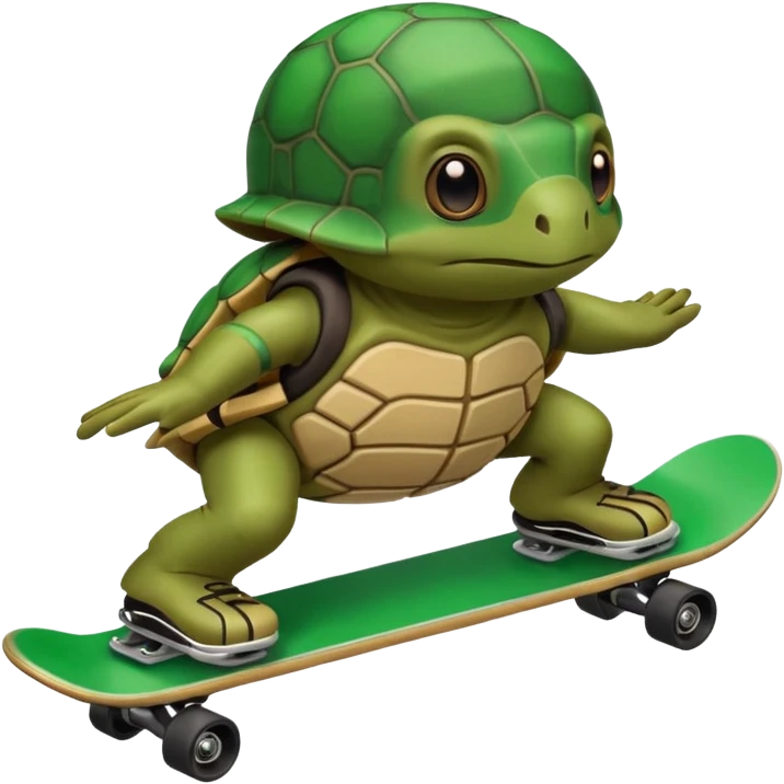 Tartaruga andando de skate emoji