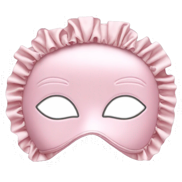 Light pink Frilly satin sleep mask no eyes emoji