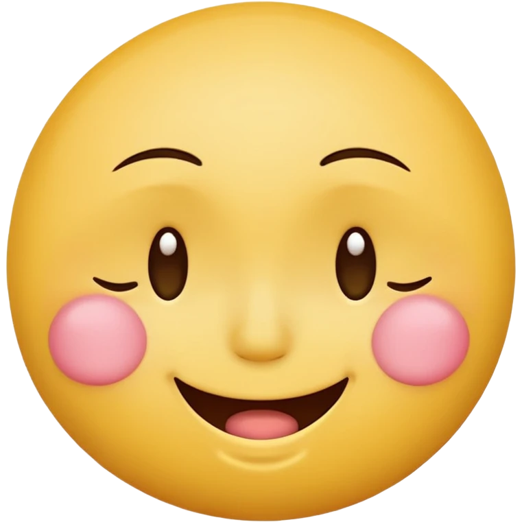 Emoji, yellow round smiling face, pronounced shame emoji
