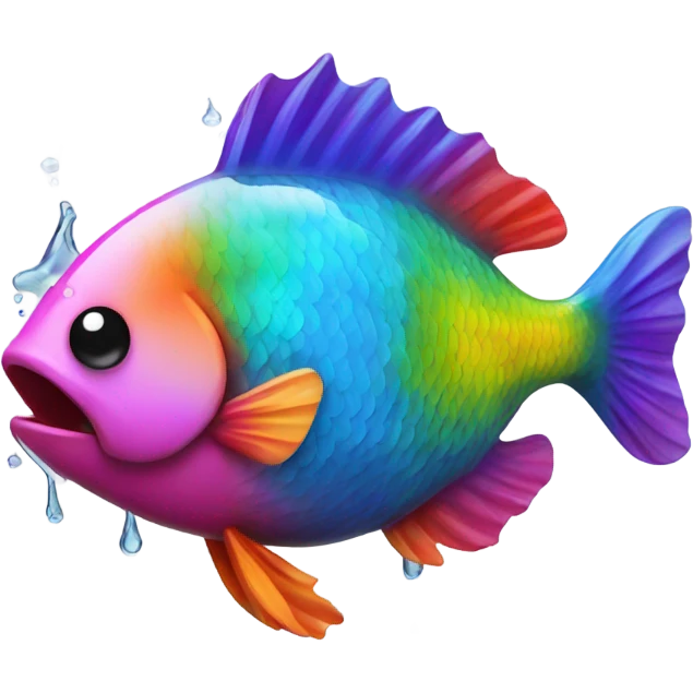 Colourful fish with drip effect emoji