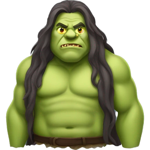 Full body fat ogre with long hair emoji