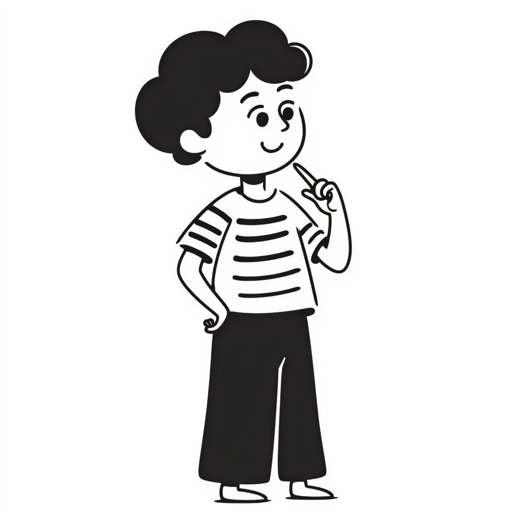 little boy pointing at his mouth emoji