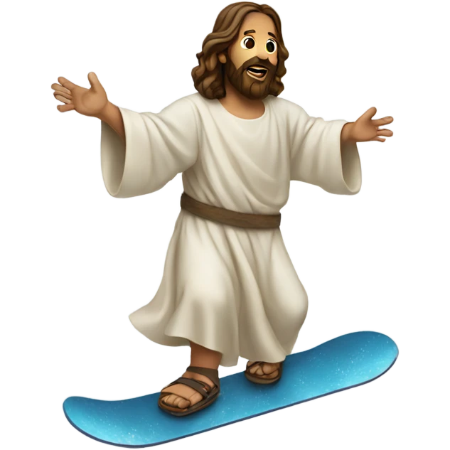Jesus on a snowboard  emoji