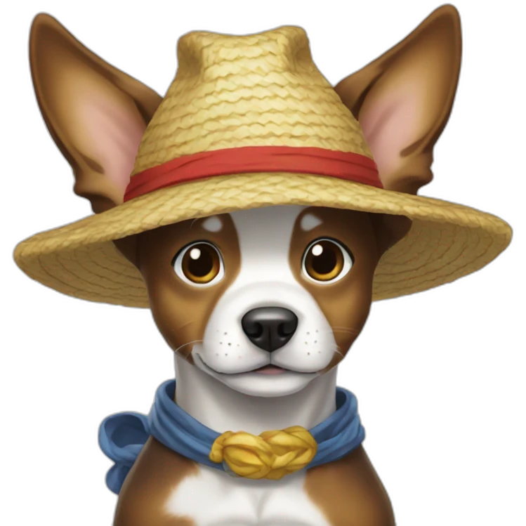 dog-wearing-luffy-from-onepiece-anime-clothes emoji