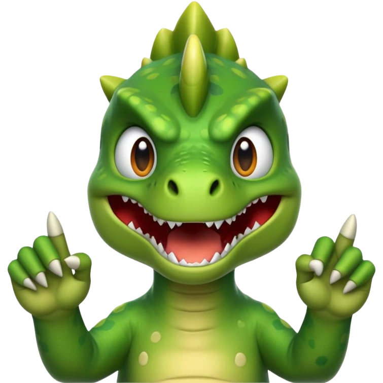 Dino flipping off emoji