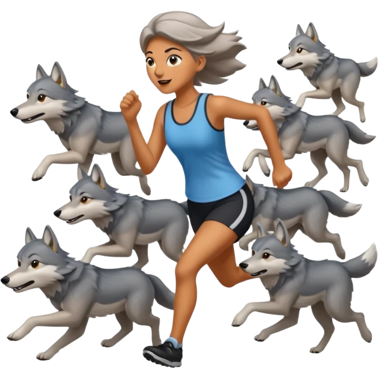 Woman who runs with a pack of wolves  emoji
